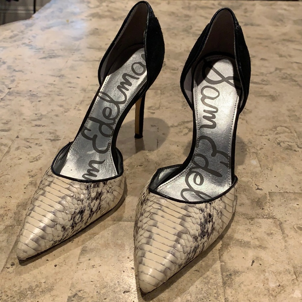 Sam Edelman snake skin black heels 7 - 7.5 Delilah